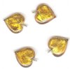 1 13x13x6mm Topaz with Foil Lampwork Heart Pendant